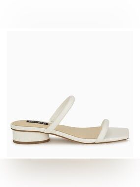 Nine West White Morella Slide Sandals